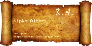 Kipke Albert névjegykártya